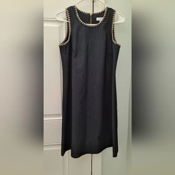 calvin klein black denim dress Calvin Klein Women's Denim Mini Dress in Ck Classic Rinse